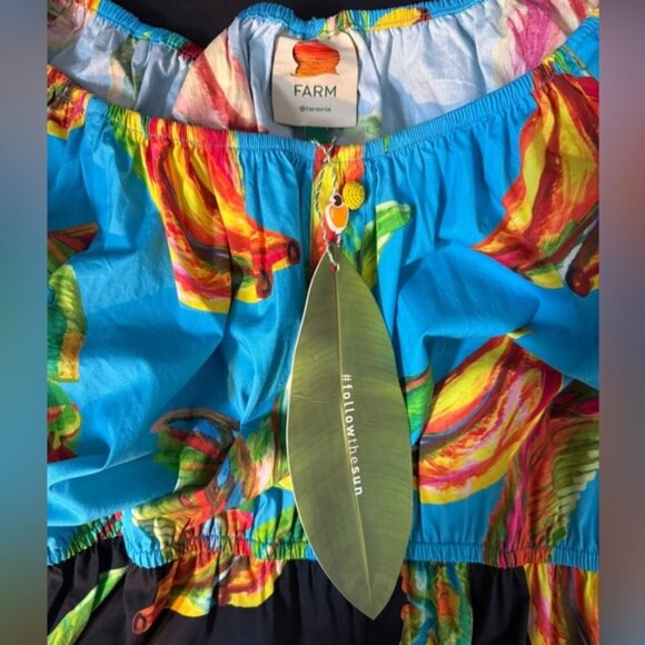 FARM Rio Multicolor Banana Print Boho Maxi Dress - Size L - Picture 9 of 14